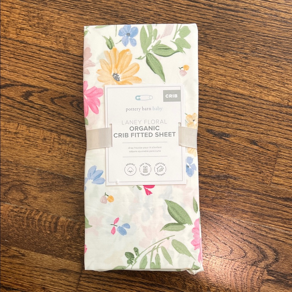 Pottery Barn Kids Floral Crib Fitted Sheet - Multicolor